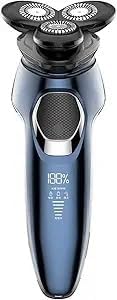 Electric Razor, Electric Shavers for Men, Dry Wet Waterproof Mens Rotary Facial Shaver, Face Shaver Cordless Travel USB Rechargeable with Beard Trimmer LED Display for Shaving Husband Dad
