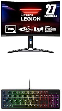 Lenovo Legion R27fc-30 27' 240Hz-280Hz Gaming Monitor & K310 RGB Wired Gaming Keyboard Bundle