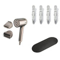 Shark HD112BRN Hair Blow Dryer HyperAIR Fast-Drying, Stone & HD100SAHCA Beauty Non-slip Alligator-style Accessory Clips, 4 Pack, Stone w/ HD100SANM Non-Slip Silicone Mat, Slate