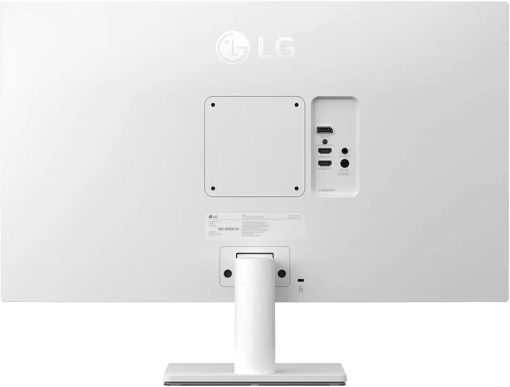 LG 27' 4K UHD (3840x2160) IPS Monitor, 60Hz, Dynamic Action Sync, Black Stabilizer, HDR10, Reader Mode and Flicker Safe, Anti-Glare, OnScreen Control, HDMI & DisplayPort, Tilt Adjustable, White