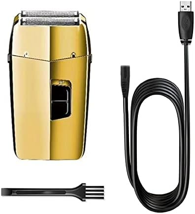 Electric Razors for Men, Waterproof Powerful Rechargeable Electric Shaver for Men Beard Hair Electric Razor Bald Shaving Machine and Finishing Fade (Color : Gold)