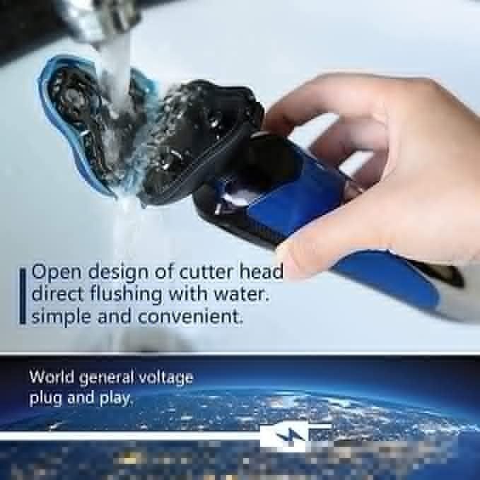 Electric Shaver for Men Rechargeable Rotary Razors Beard Trimmer Face Shavers 100% Waterproof Wet Easy to Operate and Store