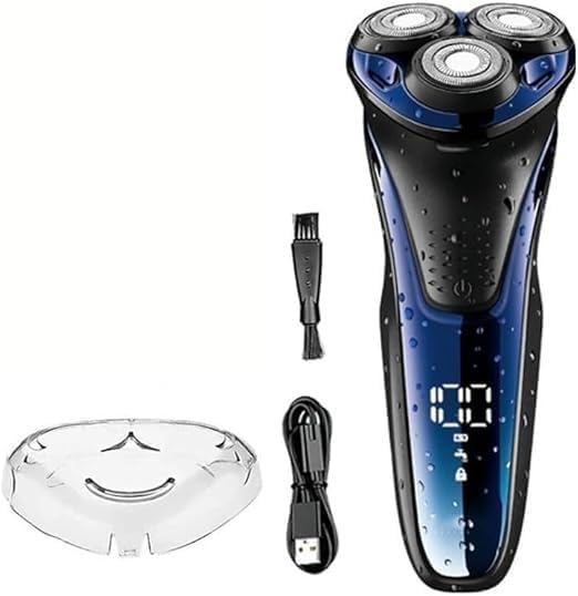 Electric Shavers for Bald Men, 3D Floating Head Rotary Electric Shaver for Men Waterproof Beard Electric Razor Face Shaving Machine Rechargeable