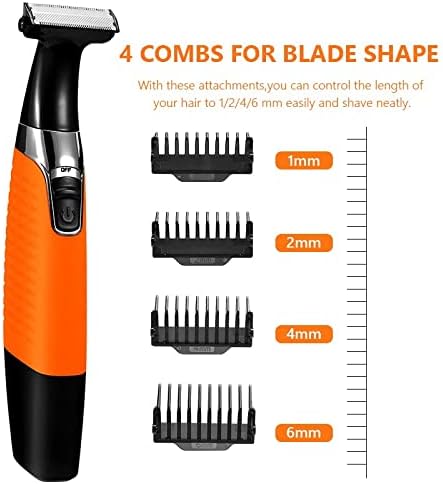 Electric Razors for Men, Electric Shaver for Men Rechargeable Beard Trimer Waterproof Razor Professional Hair Shaving Machine Grooming Women Shaver Blade (Color : Orange with Box)