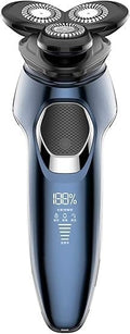 Electric Razor, Electric Shavers for Men, Dry Wet Waterproof Mens Rotary Facial Shaver, Face Shaver Cordless Travel USB Rechargeable with Beard Trimmer LED Display for Shaving Husband Dad