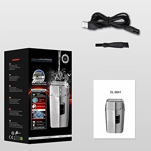Electric Razors for Men, Waterproof Powerful Rechargeable Electric Shaver for Men Beard Hair Electric Razor Bald Shaving Machine and Finishing Fade (Color : Gold)