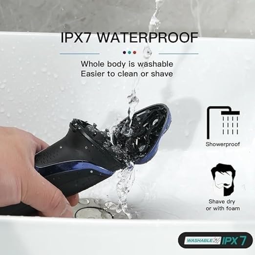 Electric Shavers for Bald Men, 3D Floating Head Rotary Electric Shaver for Men Waterproof Beard Electric Razor Face Shaving Machine Rechargeable
