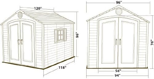 Lifetime Storage Shed 60056 8 x 10 with Deluxe Molding Full-Length Skylight