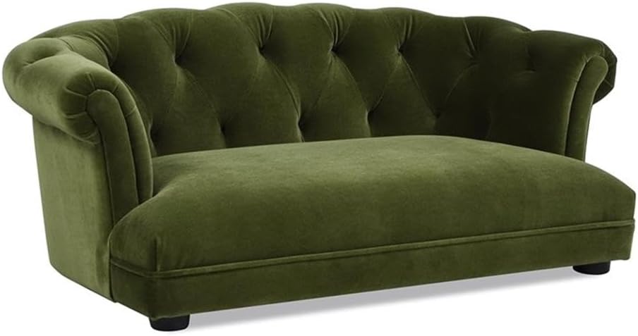 Jennifer Taylor Home Kiki 36.5' Chesterfield Medium Size Dog Sofa Bed, Olive Green Performance Velvet