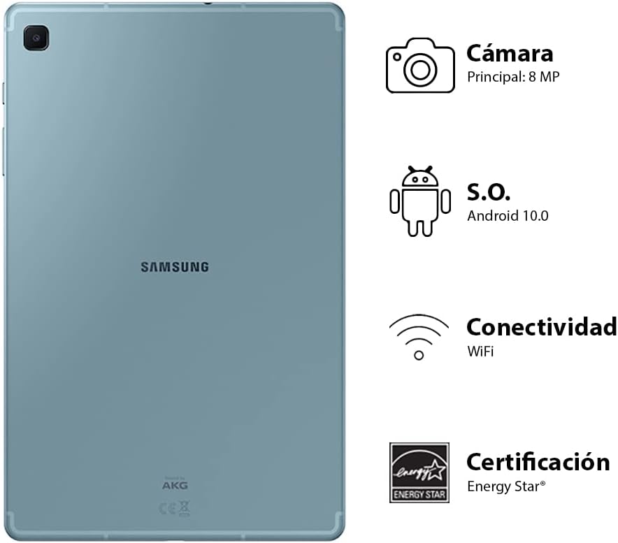 SAMSUNG Galaxy Tab S6 Lite 10.4' 64GB Android Tablet w/Long Lasting Battery, S Pen Included, Slim Metal Design, AKG Dual Speakers, US Version, Angora Blue (Renewed)