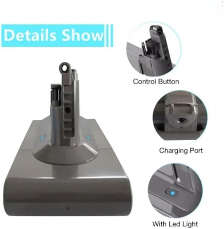 25.2V Suitable Compatible for Dyson V11 9800/7800/6800/4800mAH V11 Series Charging Replacement Battery SV12 SV14 SV15 970145-02(7800mAH-2PCS)