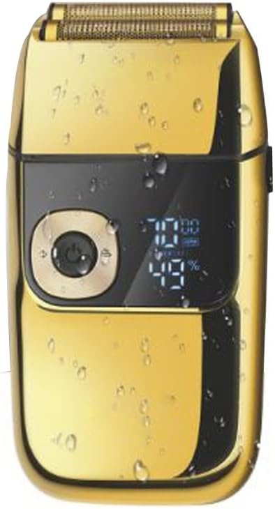Electric Razors for Men, Barber metal housing 3 speed hair head electric shaver for men beard stubble electric razor bald shaving machine wet dry, Gold