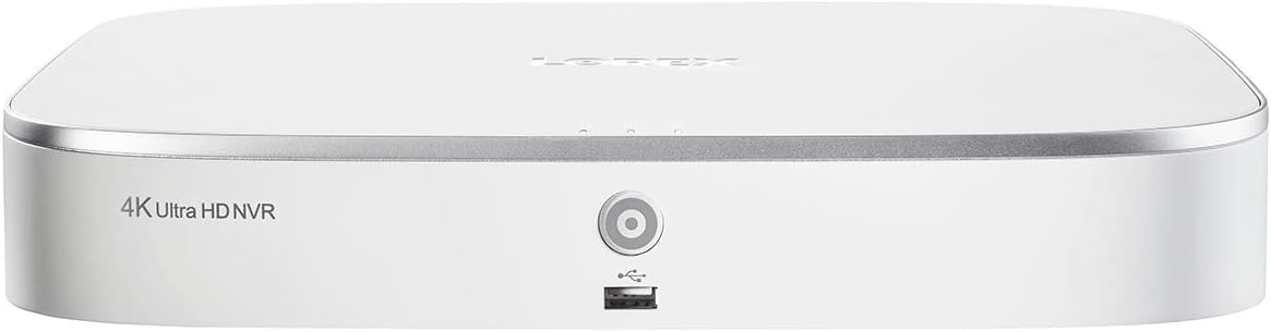 Lorex N841A81 Series 8 Channel 4K HD 1TB IP Ultra HD Security System Network Video Recorder (NVR) with Smart Motion Detection and Voice Control, White
