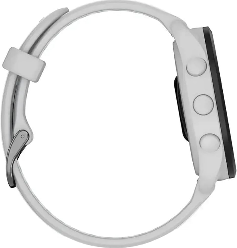 Garmin 010-02863-21 Forerunner 165 Smart Sport Watch, Mist Gray + Whitestone Bundle with Deco Essentials Charging Dock, 3X Silicone Dust Cover and USB Type C Charging and Sync Cable