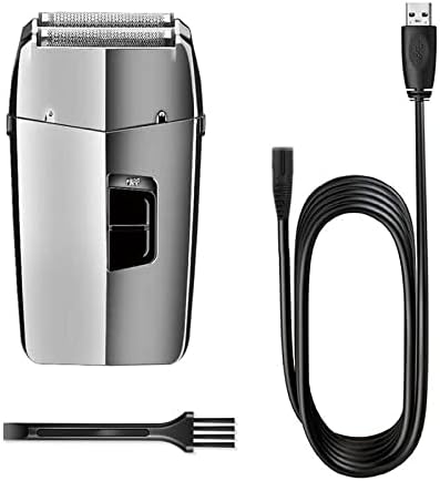 Electric Razors for Men, Waterproof Powerful Rechargeable Electric Shaver for Men Beard Hair Electric Razor Bald Shaving Machine and Finishing Fade (Color : Silver)