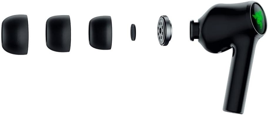Razer Hammerhead True Wireless (2nd Gen) Bluetooth Gaming Earbuds: Chroma RGB Lighting -60ms Low-Latency- Active Noise Cancellation - Dual Environmental Noise Cancelling Microphones- Classic Black