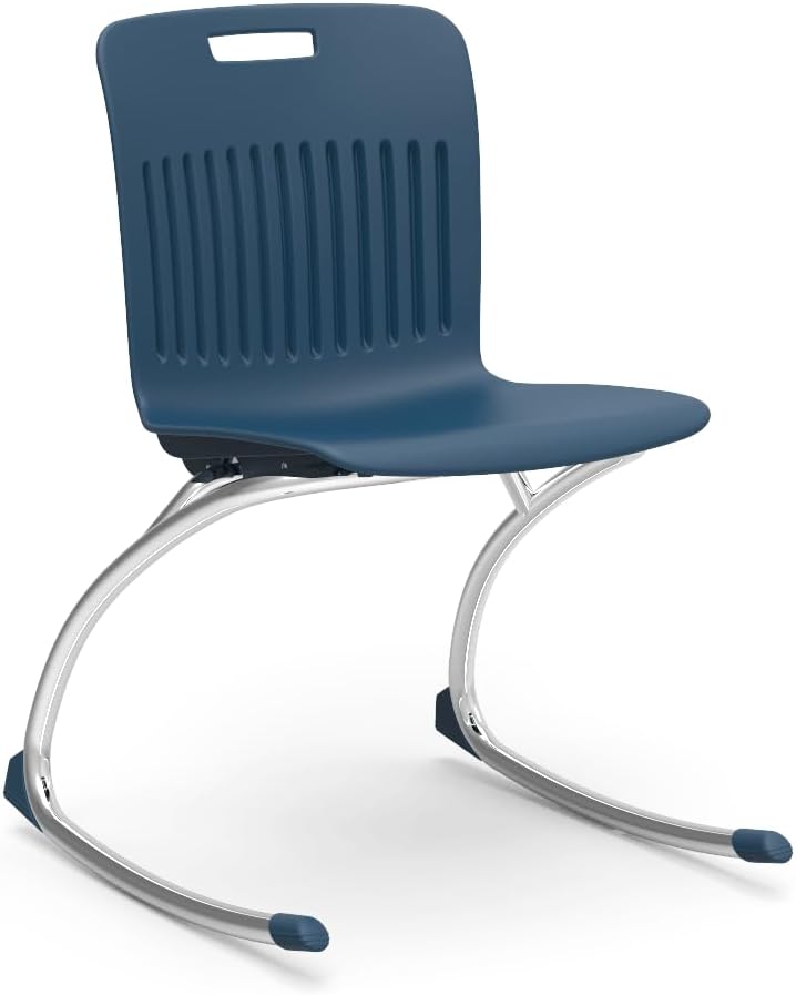 Virco ANROCK16 School Rocking Chair, Analogy Rocker Series 16' Seat Height for Students 3rd - 4th Grade, Appropriate for Libraries, Break Rooms and Reading Nooks - Navy (2 Chairs)