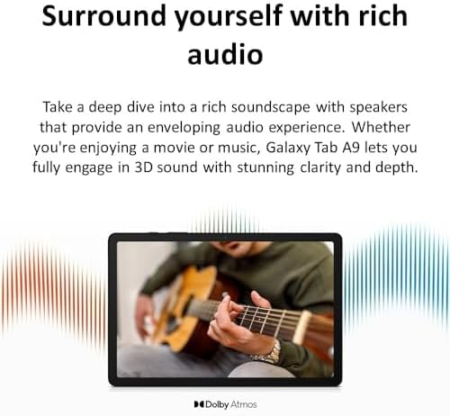Samsung Galaxy Tab A9 (SM-X110), 64GB 4GB RAM, WiFi Only, International Version (Gray) (Renewed)
