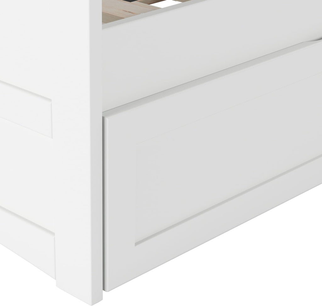 AFI, Acadia Twin Size Wood Daybed Frame with Twin Trundle, White