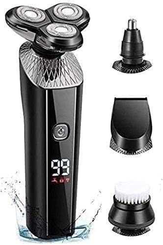 Electric Shaver for Men Rechargeable 4 in 1 Rotary Razors Beard Trimmer Face Shavers Waterproof Wet & Dry Cordless