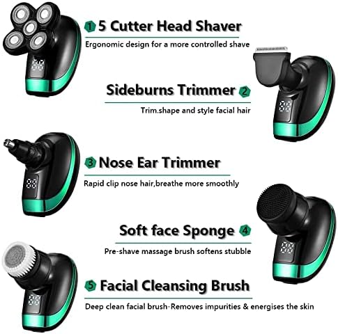 Electric Razor for Men, Multi Grooming Kit Digital Display Electric Shaver Hair Trimmer Beard Electric Razor Wet Dry Men Facial&Body Shaving Machine ( Color : Package A )