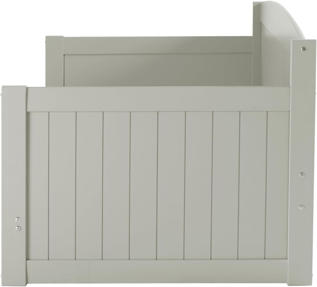 Alaterre Furniture Harmony Twin to King Daybed with Pop Up Trundle Bed - Solid Wood Twin Day Bed with 2 Pull-Out Storage Drawers and 400lb Capacity - For Kids, Guest Room, Living Room (Dove Gray)