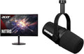 Acer 27' 1500R Curved 240Hz 1ms Gaming Monitor and Shure MV7X XLR Podcast Microphone with Voice Isolation Technology