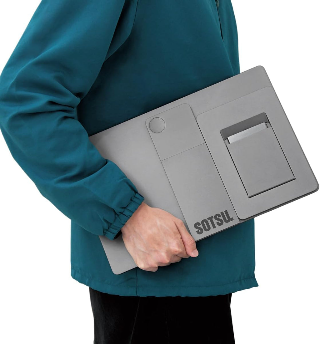 SOTSU FlipAction Pro 16' Gen2 Premium Portable Monitor | Super Compact | Pivot Rotate | 2560x1600 DCI P3 | 120Hz | 400 Nits | Full Metal CNC | Perfect Match for Mac and Windows (Metallic Gray)