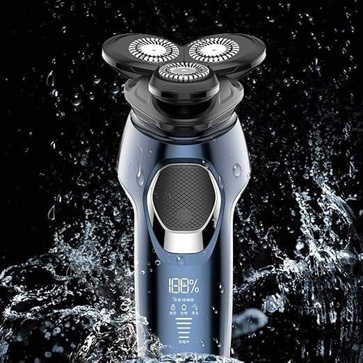 Electric Razor, Electric Shavers for Men, Dry Wet Waterproof Mens Rotary Facial Shaver, Face Shaver Cordless Travel USB Rechargeable with Beard Trimmer LED Display for Shaving Husband Dad