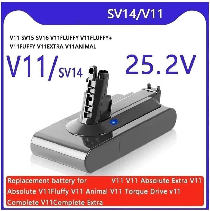 LINGYUE 12800mAh 25.2V Lithium-Ion Rechargeable Replacement Battery Compatible for Dyson V11/SV14 Vacuum Cleaner(12800mAh)