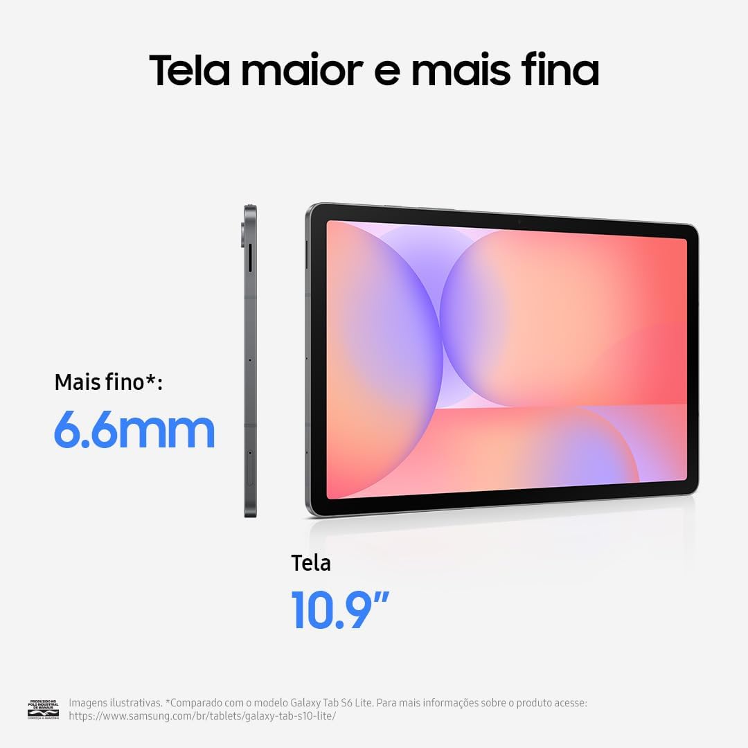 SAMSUNG Galaxy Tab S10 Lite with S-Pen | 128GB, 6GB RAM, Wi-Fi Only | 10.9' 90Hz LCD, Android 15 WiFi 6 Tablet, All Day Battery | International Model X400 | 256GB SD Card Bundle, Gray