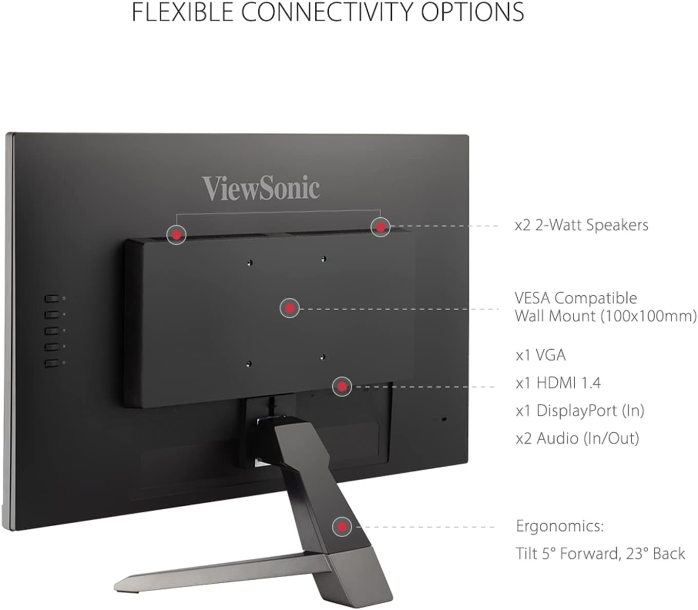 ViewSonic VX2767-MHD 27' 1080p Gaming Monitor w/ 100Hz, 1ms, FreeSync, Eye Care, HDMI, VGA, DP (Renewed)