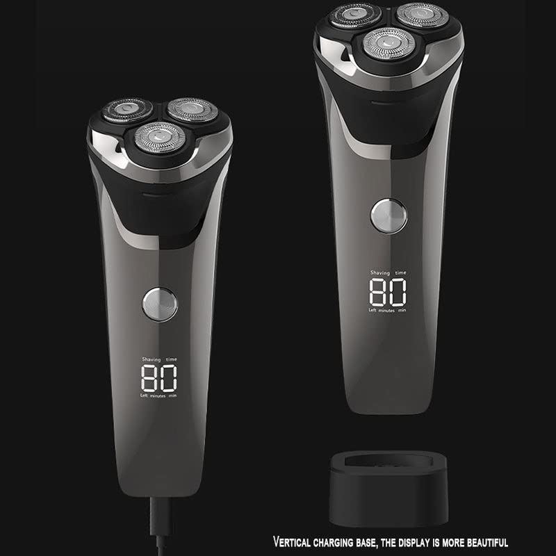 Electric Razor for Men, Waterproof Face Grooming Electric Shaver Men Powerful Rotary Male Wet Dry Face Electric Razor Men Rechargeable Beard Shaving