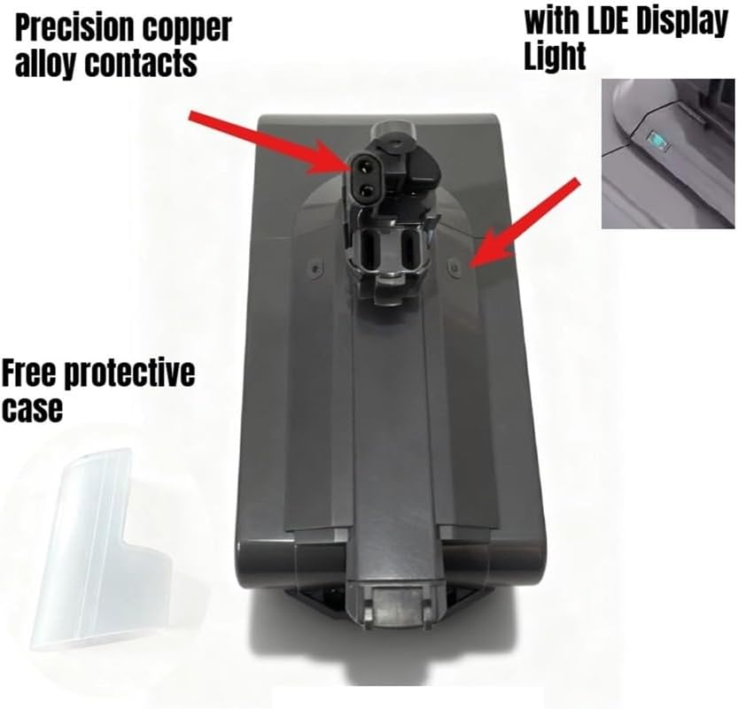 25.2V 12800MAh Screw-Mounted Vacuum Cleaner Lithium-ion Battery Suitable Compatible for Dyson SV14 V11Absolute V11Animal V11Torque(1PCS 9800mAh)