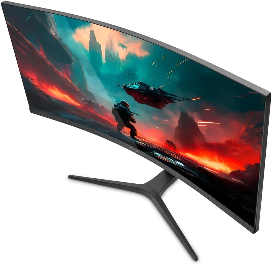 YEYIAN 34' Ultrawide Curved Gaming Monitor, 180Hz, 1ms, WQHD 3440×1440, 1500R VA Panel, sRGB 129%, DCI‑P3 92%, FreeSync, HDR10, HDMI×2, DP1.4×2, Tilt Adjustable
