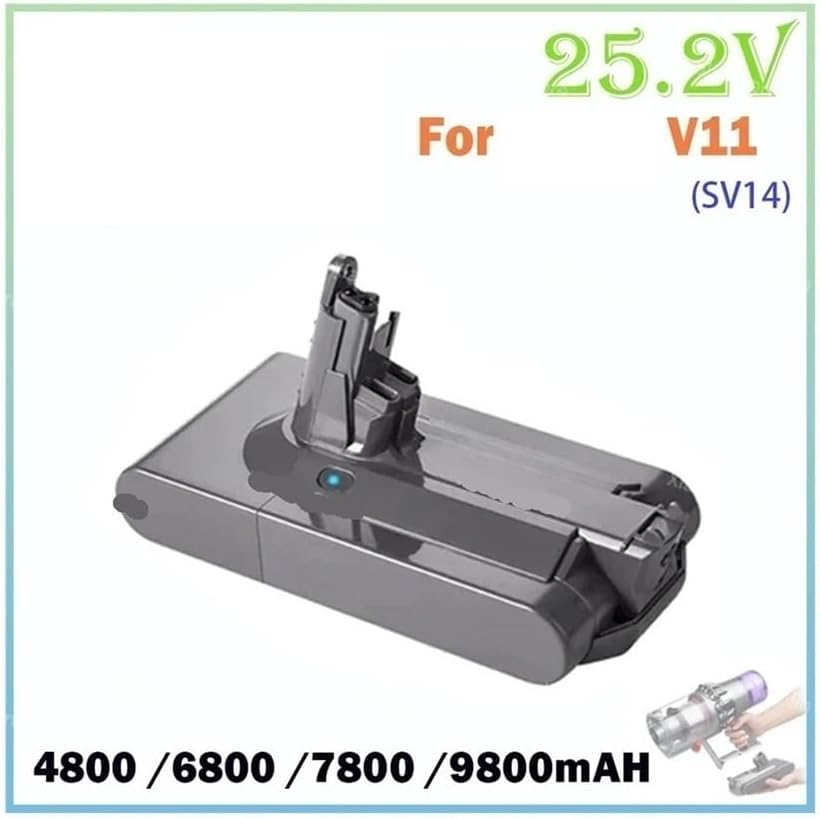 25.2V Suitable Compatible for Dyson V11 9800/7800/6800/4800mAH V11 Series Charging Replacement Battery SV12 SV14 SV15 970145-02(9800mAH-2PCS)