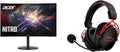 Acer Nitro 27' 1500R Curved 240Hz 1ms Full HD Gaming Monitor and HyperX Cloud Alpha Wireless Gaming Headset with 300-Hour Battery Life