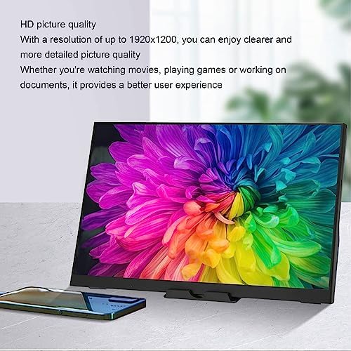 Sxhlseller 16 Inch Touchscreen Portable Monitor, HD 1920x1200 60Hz Touch Monitor with Type C Port, Multi Compatibility, Built in Dual Speakers Monitor for Gaming