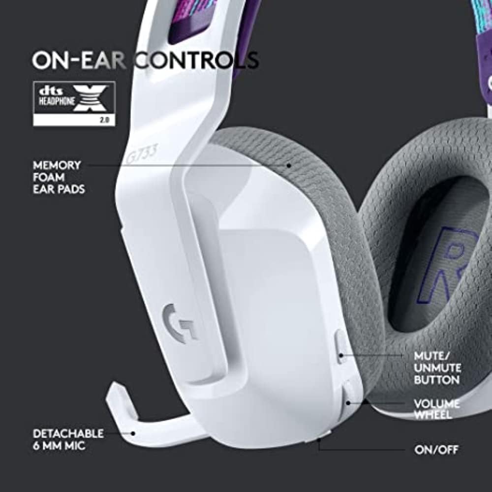 Logitech G502 X Plus Lightspeed Wireless Gaming Mouse + G733 Lightspeed Wireless Gaming Headset Bundle- White
