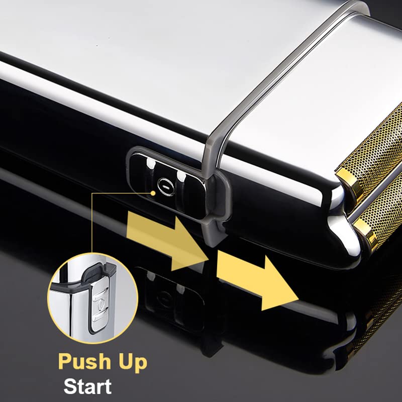 Men's Shaver, Cordless metal housing washable electric shaver hair beard shaving machine for men pro rechargeable electric razor stubble (Color : Silver)