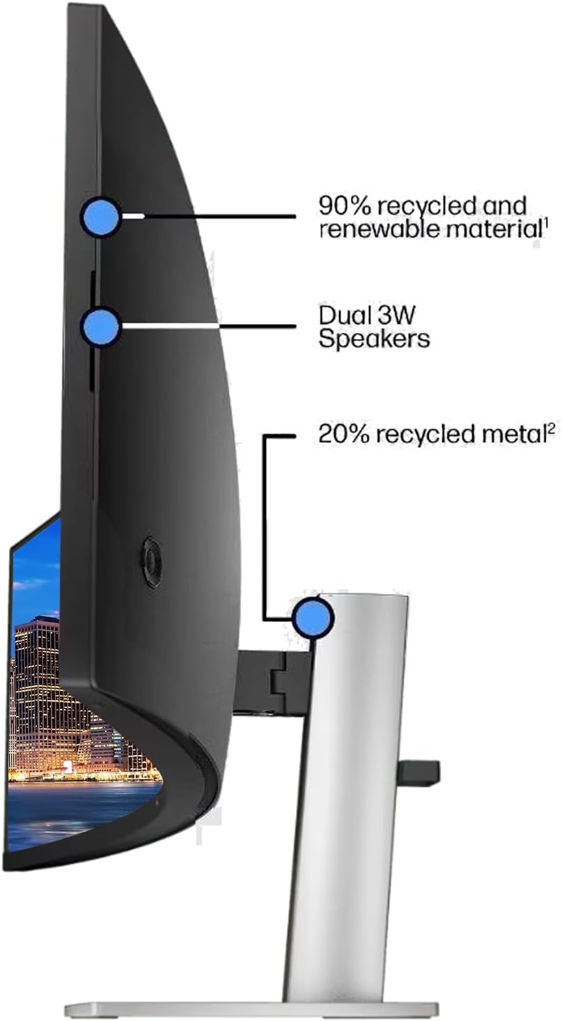 HP EliteDisplay E45c G5 45 inch 5120 x 1440 DQHD Curved Monitor, with Full Dock, Ethernet, DisplayPort, Speaker and Desk Mount Stand