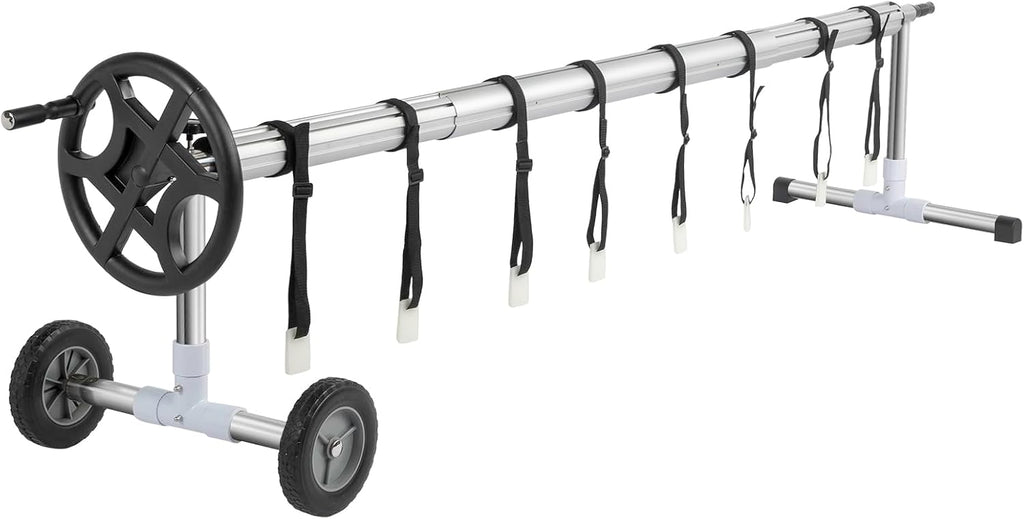 VINGLI 18 Feet Solar Cover Reel Set for Inground Swimming Pool - Aluminum Blanket Reel (18ft)