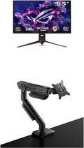Bundle of ASUS ROG Swift 32' 4K OLED Gaming Monitor (PG32UCDMR) ― 4K, QD-OLED, 240Hz, 0.03ms, G-SYNC Compatible + ASUS ROG Ergo Monitor Arm (AAS01) - Monitor Mount with Cable Management, Ergonomic