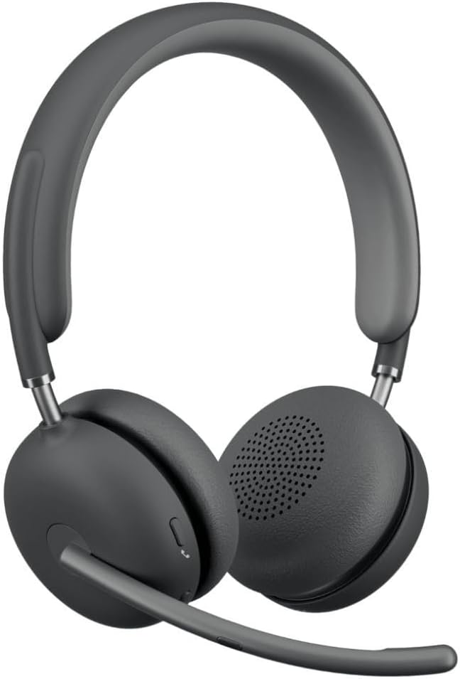 Logitech Zone Wireless 2 Premium Noise Canceling Headset with Hybrid ANC, Bluetooth, USB-C, USB-A, Certified for Microsoft Teams and Fast Pair, Engineered for Intel Evo laptops, Graphite