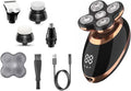 Electric Razor for Men, Waterproof facial body Men's rechargeable electric shaver hair cleaning beard electric razor bald shaving machine LCD display