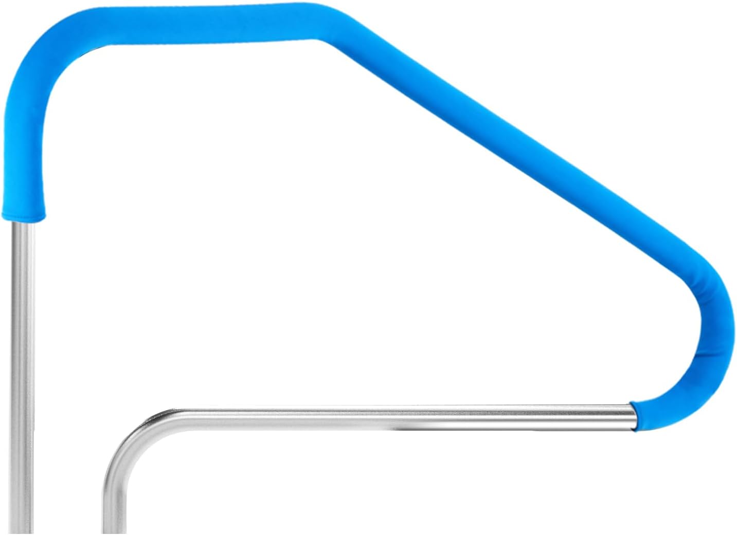 VEVOR Pool Handrail,46 x 37 inch Pool Railing, Stainless Steel (Pre-Built) for Indoor/Outdoor Pools,Swimming Pool Railing for Decks,Rust-Proof Grab Bar with Blue Grip Cover&Accessories for Spas