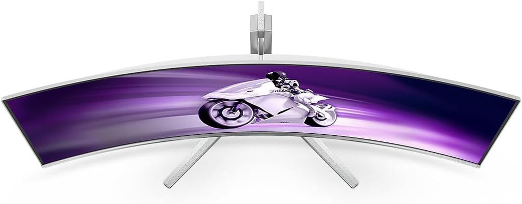 Philips Evnia 49M2C8900L - 49-inch DQHD OLED Curved Gaming Monitor, 144 Hertz, 0.03ms GtG, HDR400, Ambiglow, FreeSync Prem. Pro (5120 x 1440, HDMI 2.1, DisplayPort 1.4, USB-C, USB Hub) White