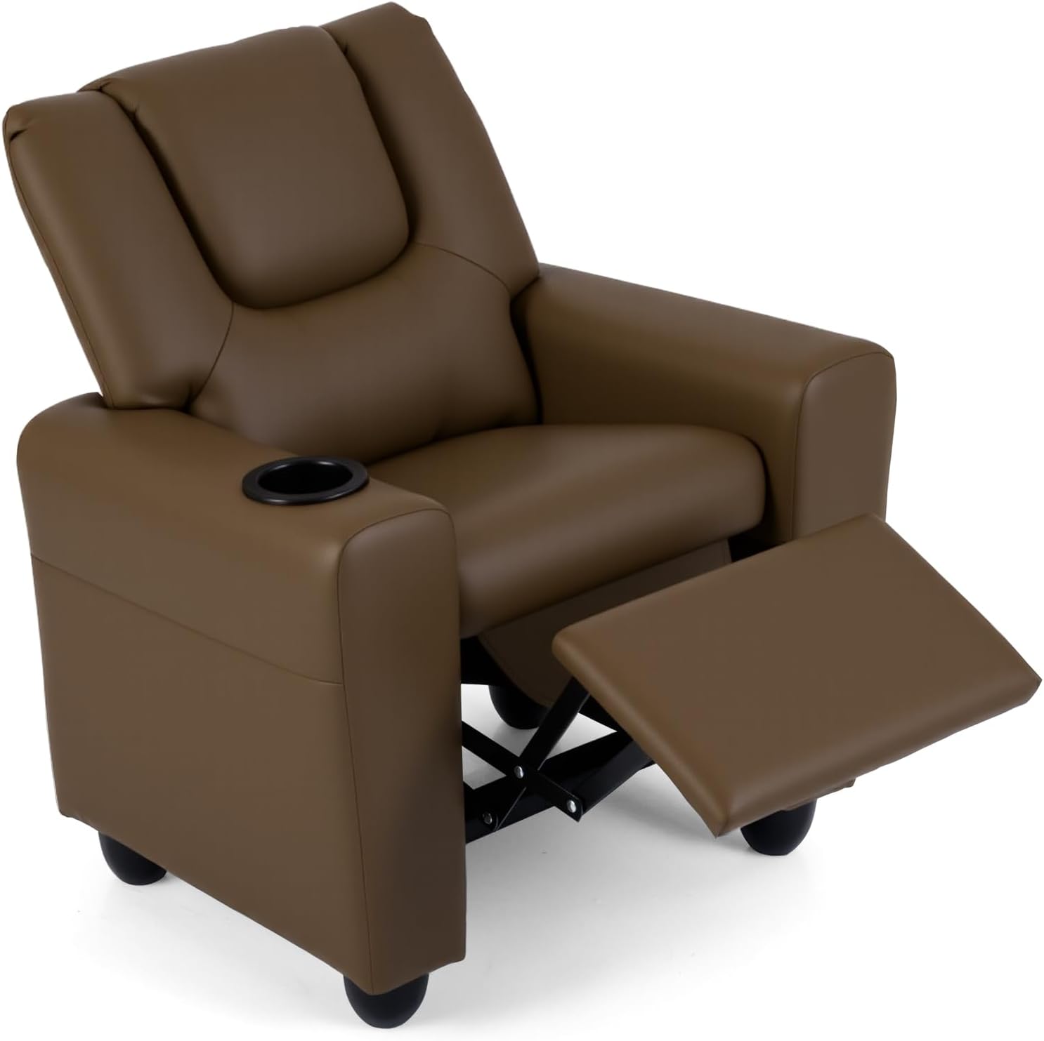 Costzon Kids Recliner Chair with Cup Holder, Toddler Adjustable Lounge Chair w/Footrest for Boys Girls Room, Ergonomic Baby Child Furniture Sofa for Age 3+ Gifts, Kids Mini Recliner up to 150 lbs