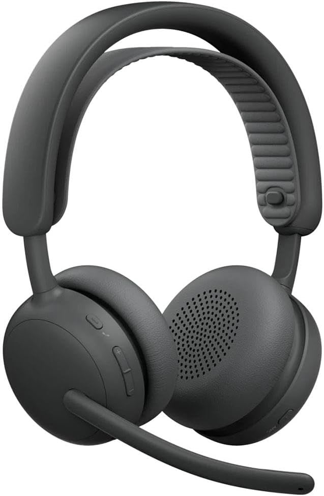 Logitech Zone Wireless 2 ES - Noise-Canceling Wireless Headset with Adaptive Hybrid ANC, Bluetooth, Graphite