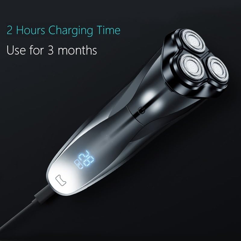 Head Shaver for Men, Electric Shavers for Men Face Shaver with Popup Trimmer Rechargeable Wet & Dry Dual Use IPX7 Waterproof (Color : Black)